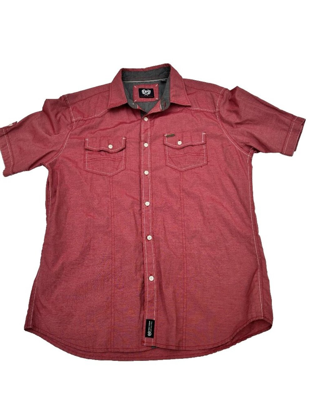 Vintage Y2K Phat Farm Red Button Down Shirt Mens Size Large Streetwear Hip Hop
